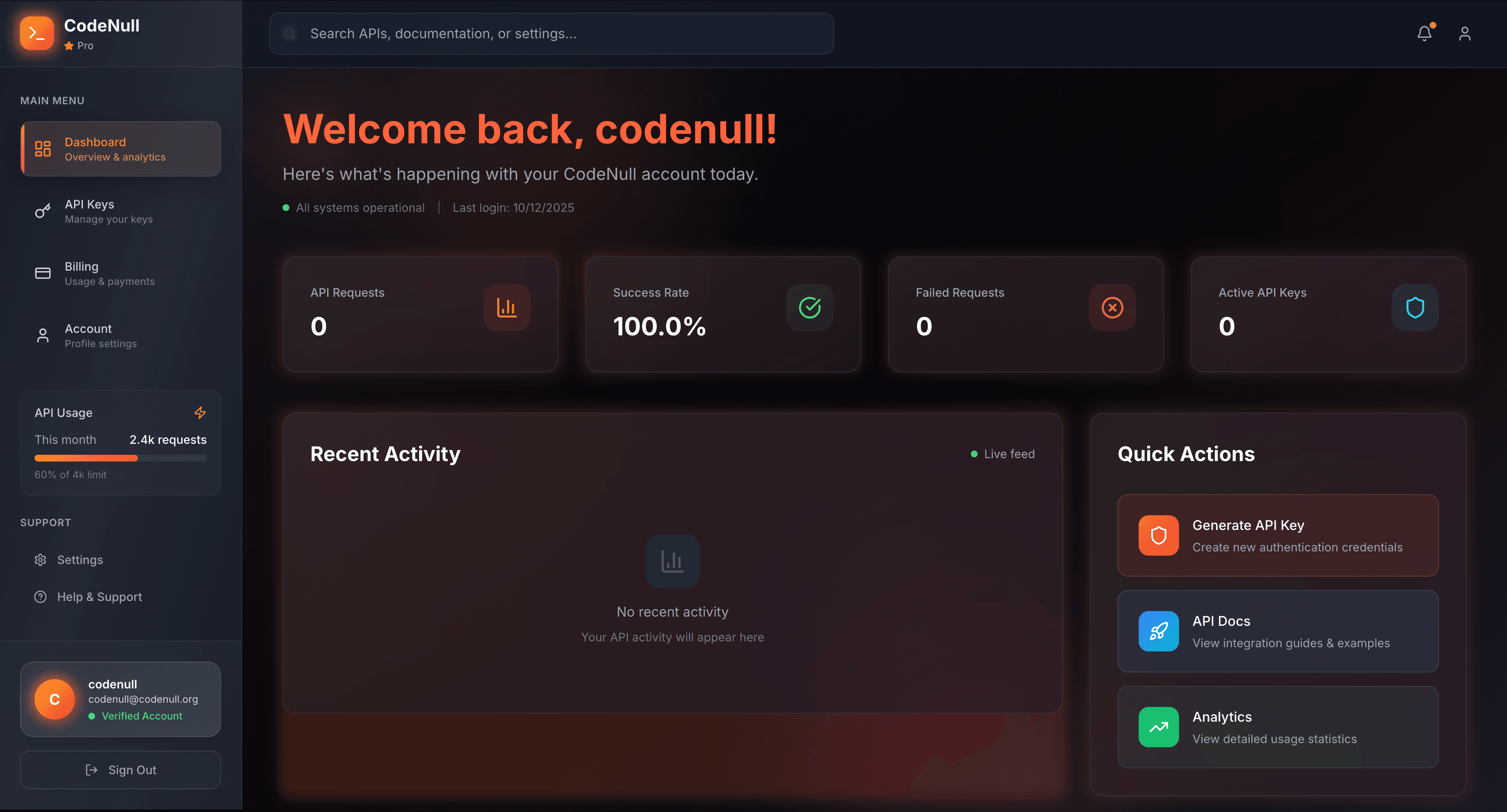 CodeNull Security Scanner Interface